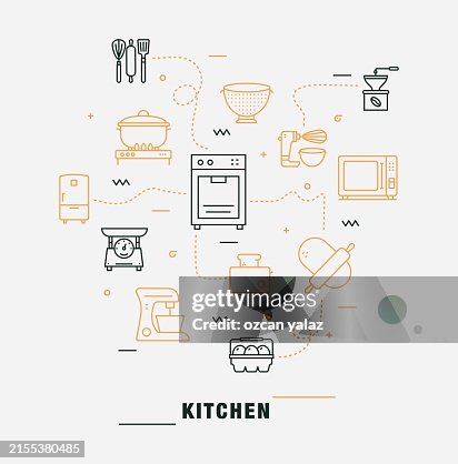 Kitchen Related Vector Design Concept. Kitchen Related Vector Design Concept.