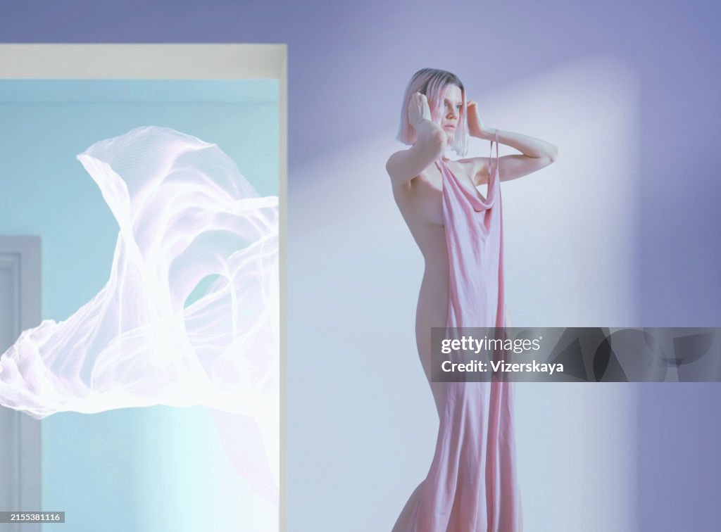 Young woman in her home