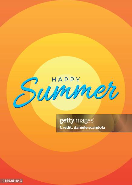 retro banner with sun and rays in style of 70s. - summer solstice stock illustrations