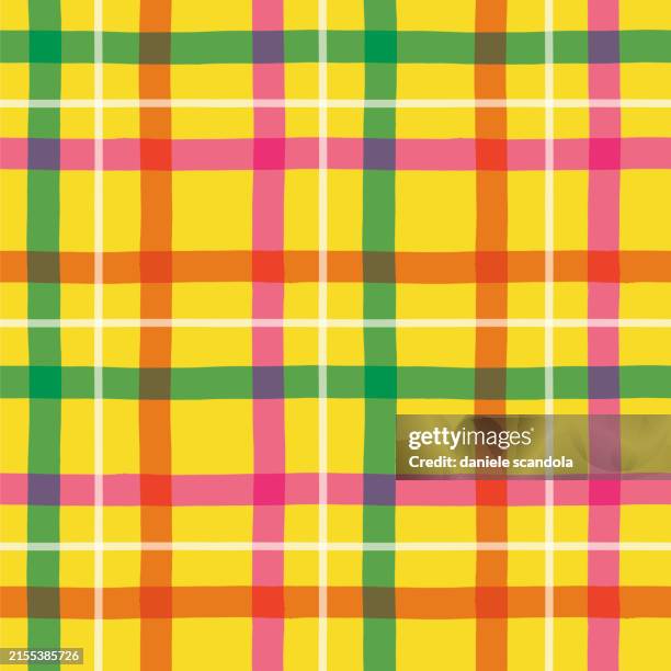 summer multicolored gingham pattern. - buffalo check stock illustrations