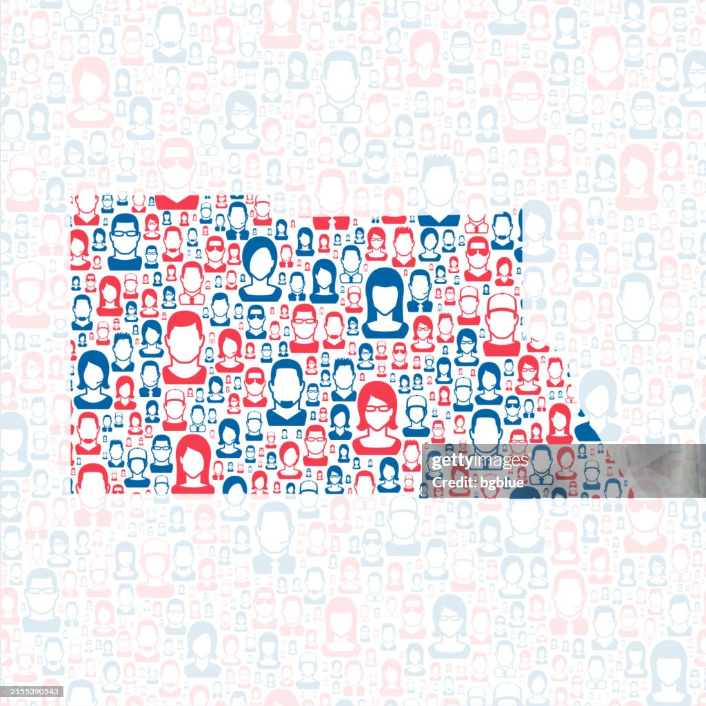 Archuleta County, Colorado. Map with blue and red People