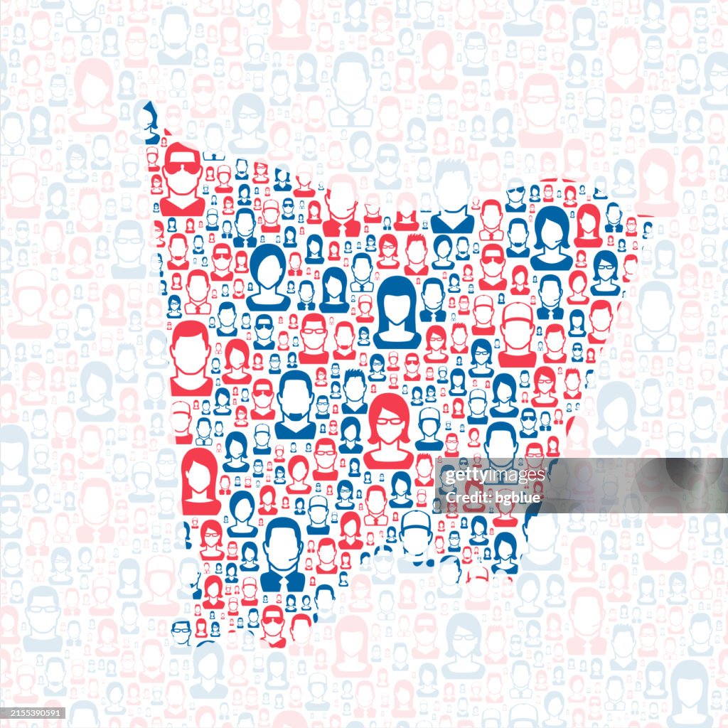 Bracken County, Kentucky. Map with blue and red People