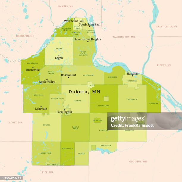 mn dakota county vector map green - apple valley minnesota stock illustrations