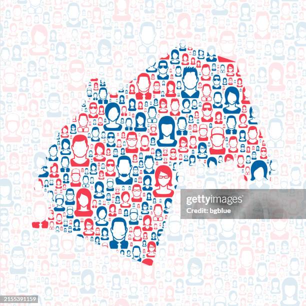 butler county, kentucky. map with blue and red people - morgantown west virginia stock illustrations