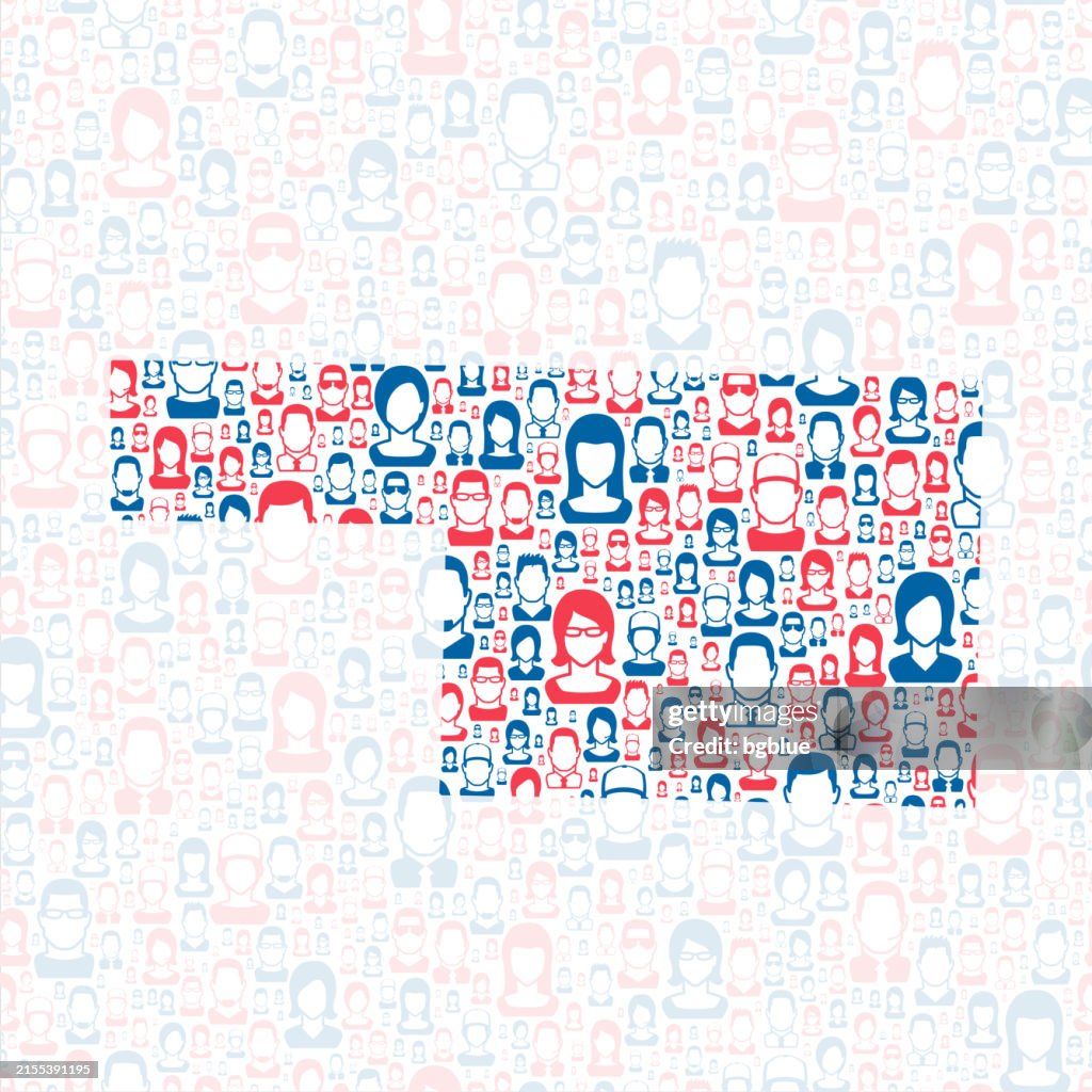 Christian County, Missouri. Map with blue and red People