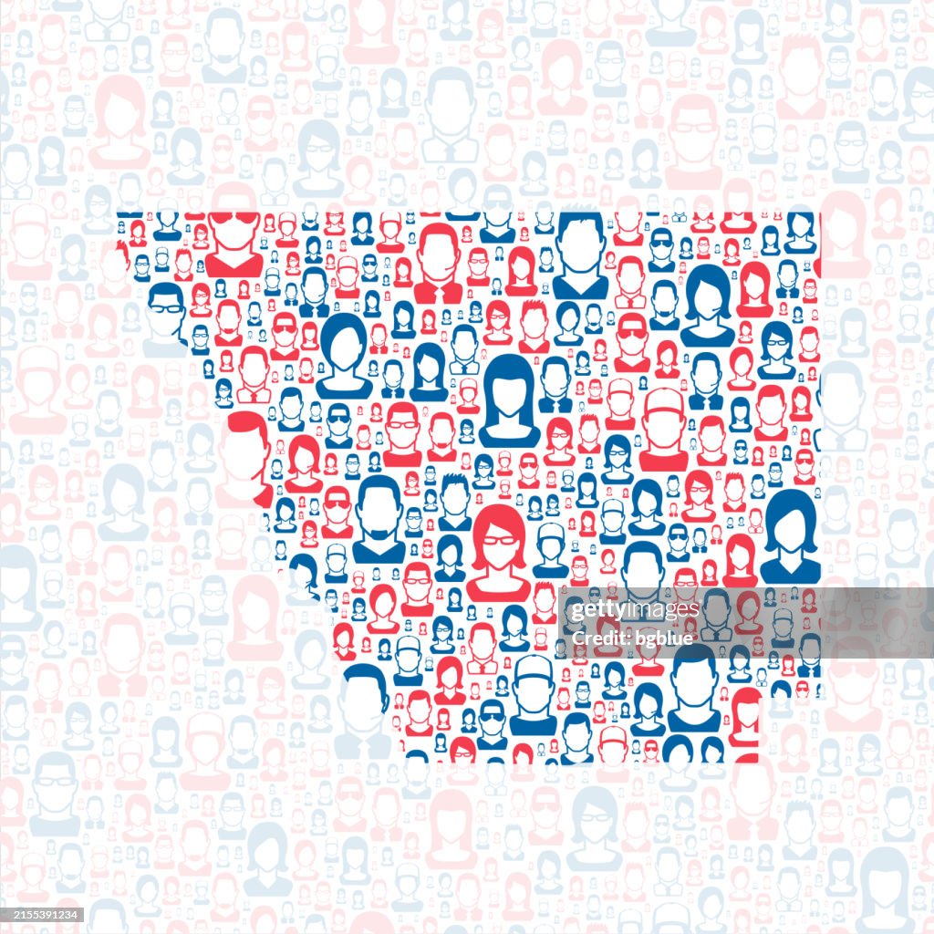 Larimer County, Colorado. Map with blue and red People