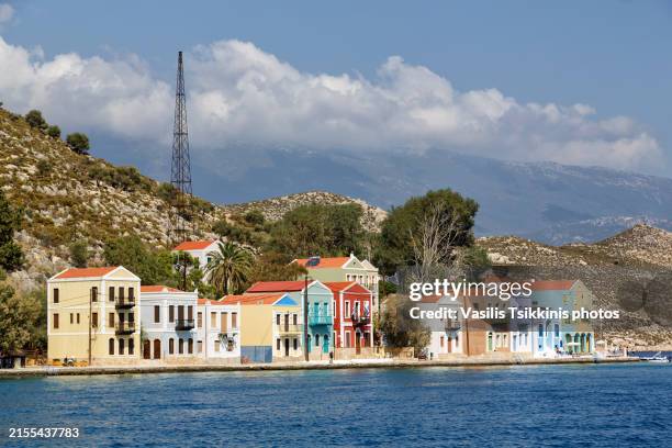 kastellorizo view - aegean sea stock pictures, royalty-free photos & images