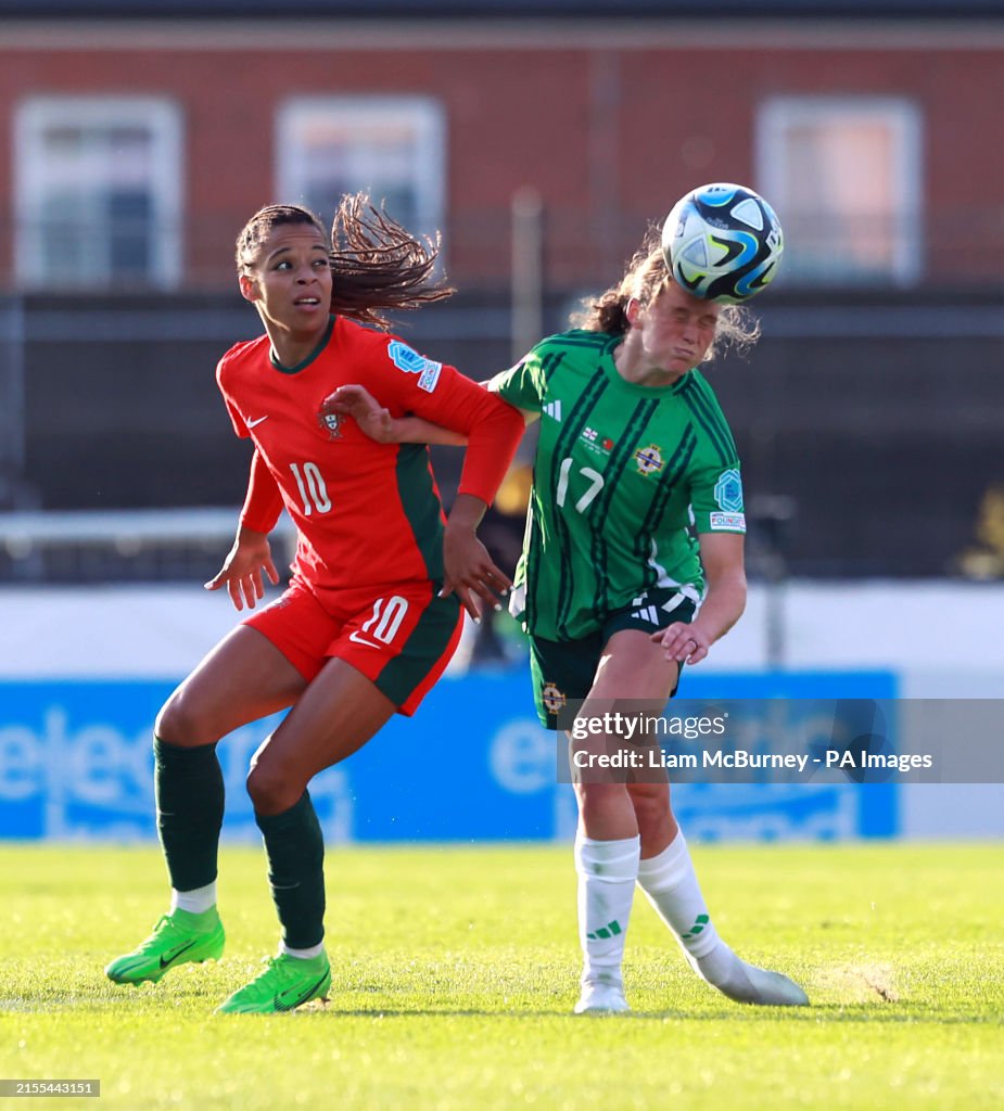 Northern Ireland v Portugal - UEFA Women's Euro 2025 Qualifiers - League B - Group B3 - Mourneview Park
