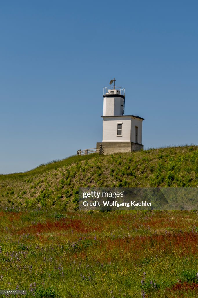 View of the Cattle Point Lighthouse on San Juan Island,...