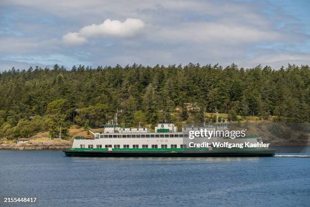 Washington State Ferry sailing to Friday Harbor, San Juan Island, Washington State, United States.