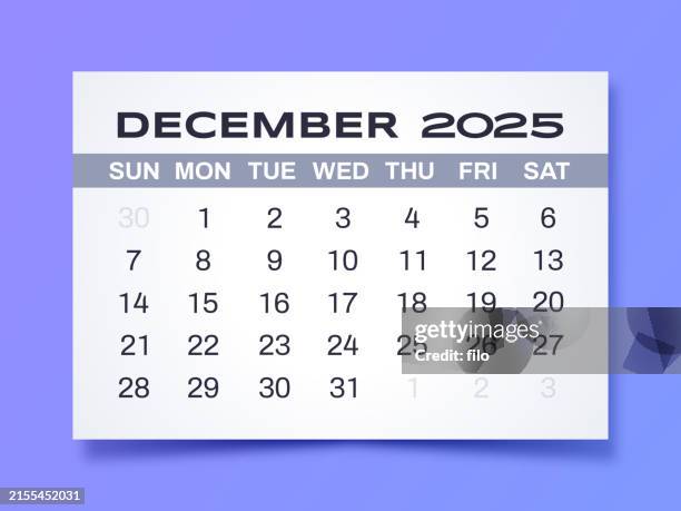 december 2025 simple modern gradient calendar planner schedule - weekday planner stock illustrations
