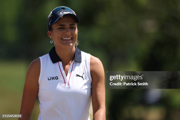 Lexi Thompson of the United States looks on during the second round of the U.S. Women's Open Presented by Ally at Lancaster Country Club on May 31,...