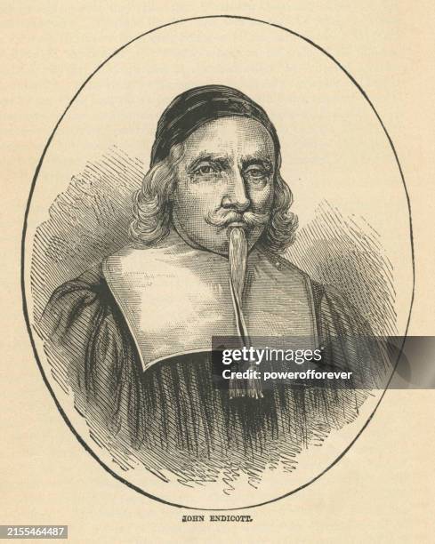 bildbanksillustrationer, clip art samt tecknat material och ikoner med john endicott - 17th century - massachusettsbukten
