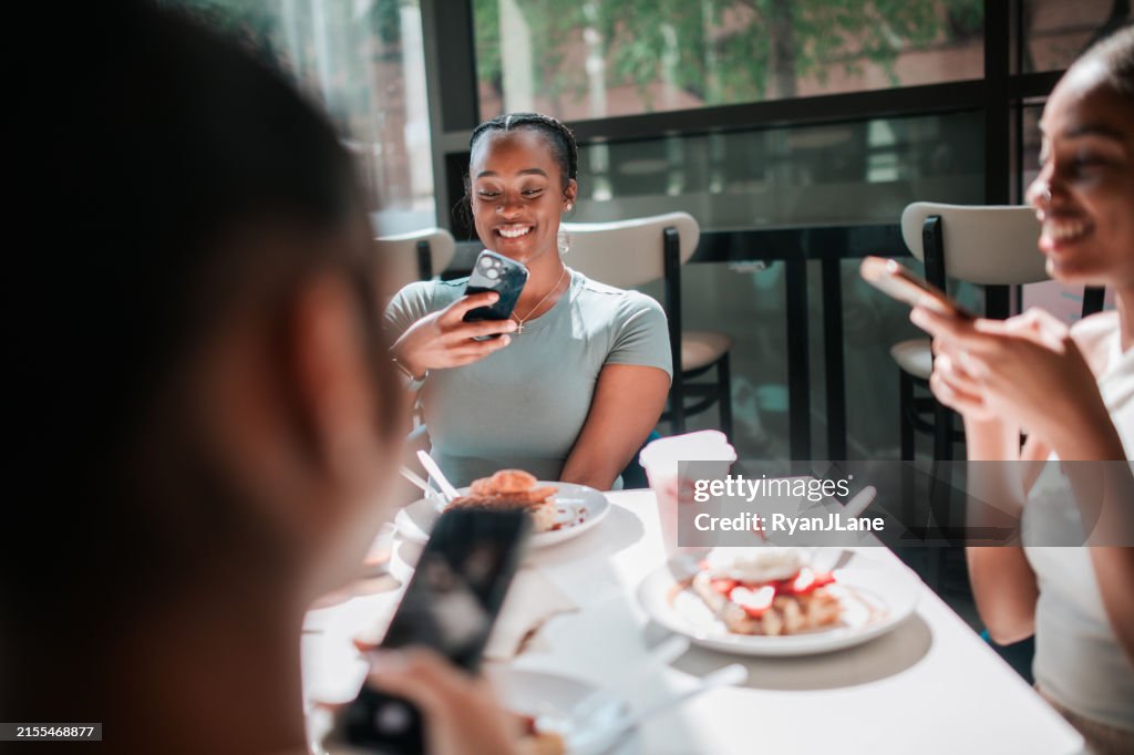 Women Photographing Brunch With Smartphones