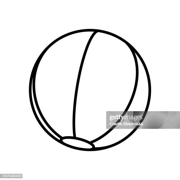 beach ball icon with editable stroke - sphere lines stock illustrations