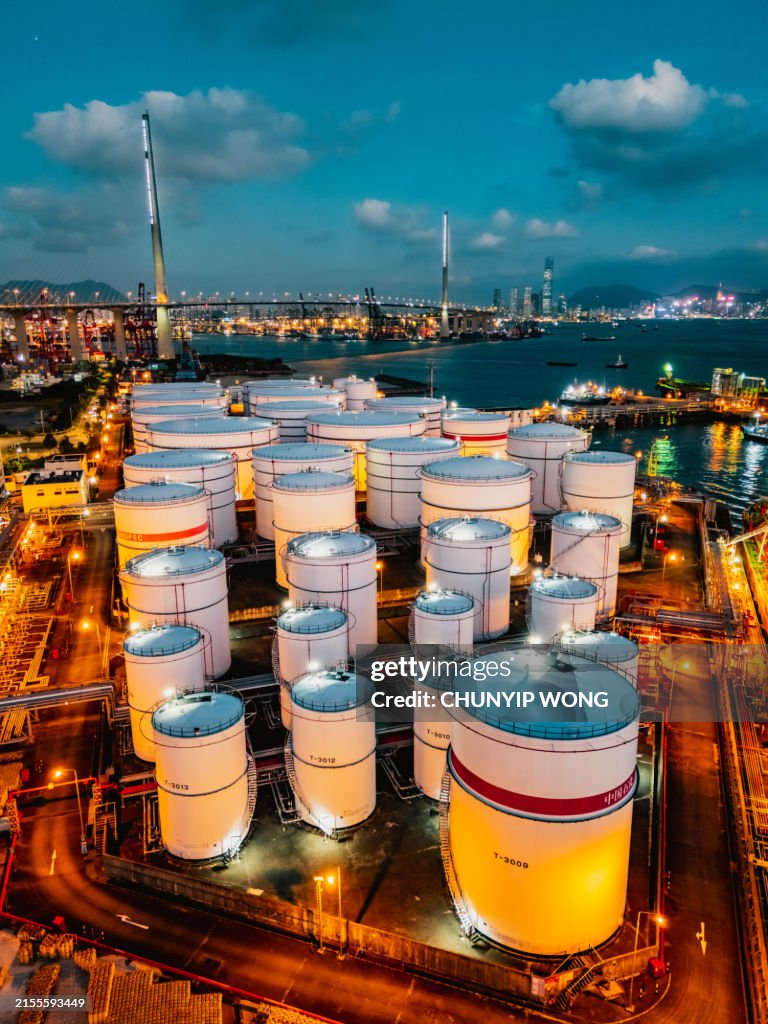 Aerial View of Petrochemical Plant and Oil Refinery Industry