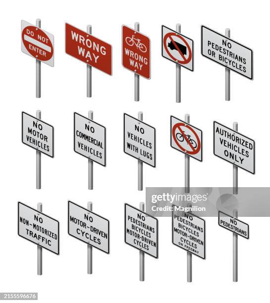 ilustraciones, imágenes clip art, dibujos animados e iconos de stock de icono de señal de tráfico prohibitivo en rojo y blanco, con restricciones para vehículos, peatones y bicicletas, ilustración vectorial isométrica - stop sign pole