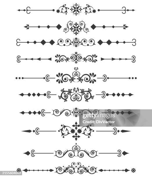 page divider and design elements - filigree pattern stock illustrations