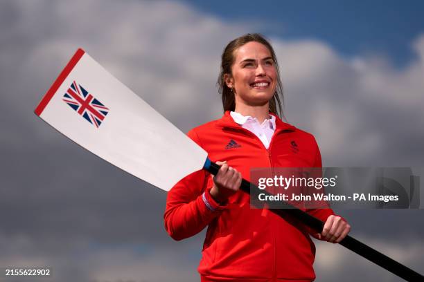 Team Gb Rowers Lauren Irwin, Women's eight during the Team GB Paris 2024 Rowing team ...