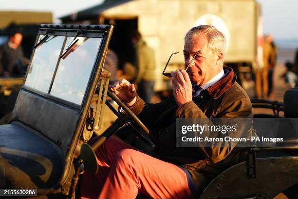 Leader of Reform UK Nigel Farage on Gold Beach in Arromanches in Normandy, France, to commemorate the 80th anniversary of the D-Day landings. Picture...