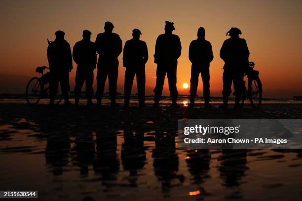 People attending the ceremony on Gold Beach in Arromanches in Normandy, France, to commemorate the 80th anniversary of the D-Day landings. Picture...