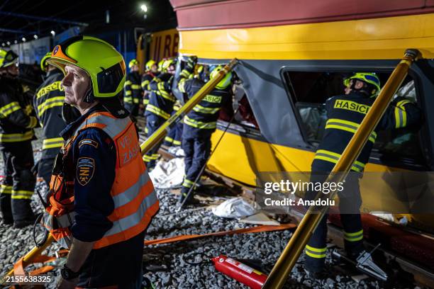 At least four people are killed and 20 injured in a train crash in Pardubice, Czech Republic, on June 06, 2024. The accident occurred late at night...