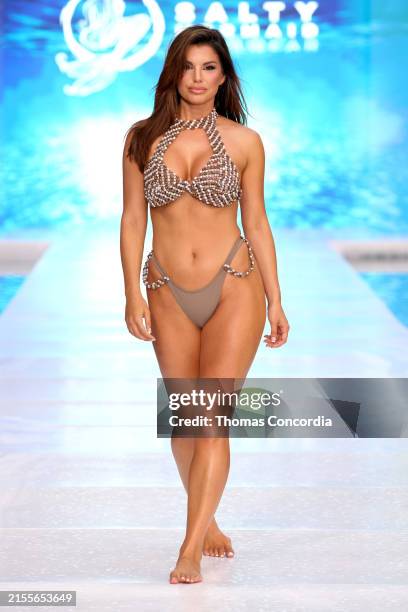 Model walks the runway for Salty Mermaid during Miami Swim Week: The Shows at SLS South Beach on June 01, 2024 in Miami Beach, Florida.