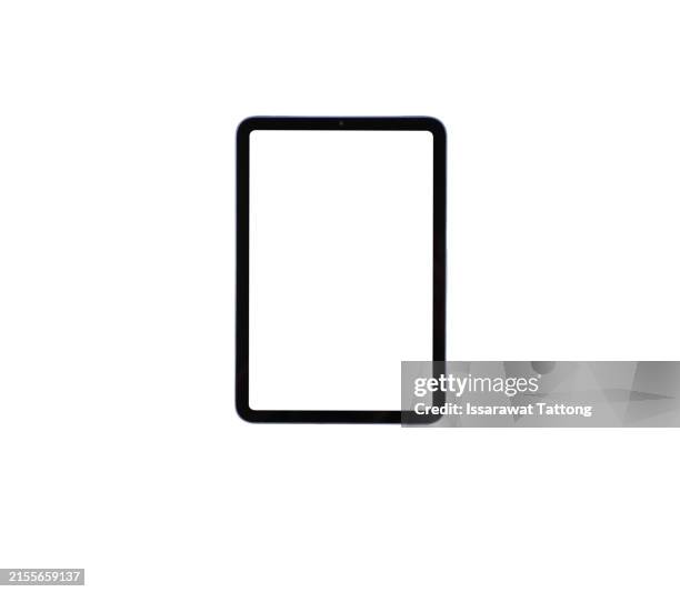 a tablet with a black screen and a white background - using transparent touchscreen display stock pictures, royalty-free photos & images