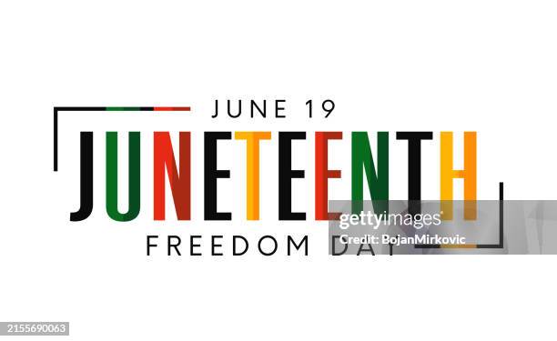 juneteenth, abstraktes poster, karte, banner, 19. juni. vektor - free-vector-image stock-grafiken, -clipart, -cartoons und -symbole