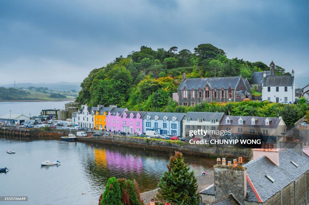 View on Portree, Isle of Skye, Scotland
