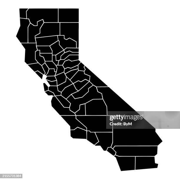 ilustraciones, imágenes clip art, dibujos animados e iconos de stock de dibujo de esquema del mapa del estado de california - california