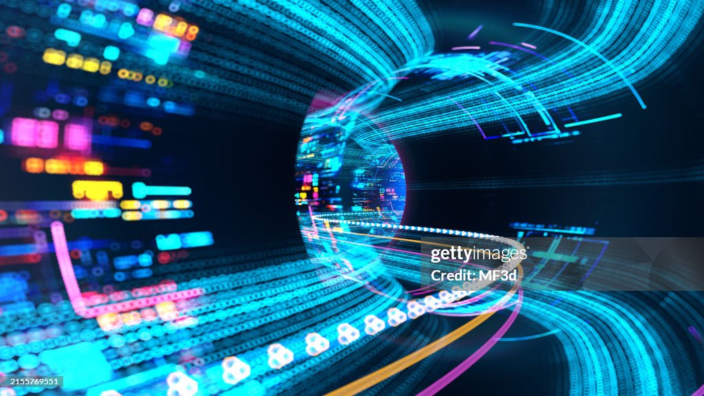 Digitaler Datentunnel. Informationsfluss