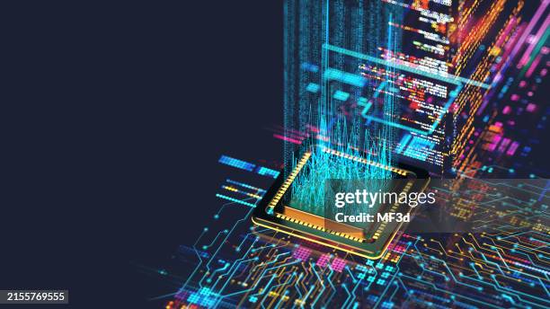 intelligence artificielle, concept cpu - informatique quantique - androïde photos et images de collection