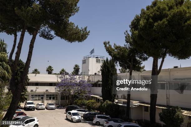 View of United Nations Relief and Works Agency for Palestine Refugees in Near East headquarters, where Israeli authorities ask to evacuate its...