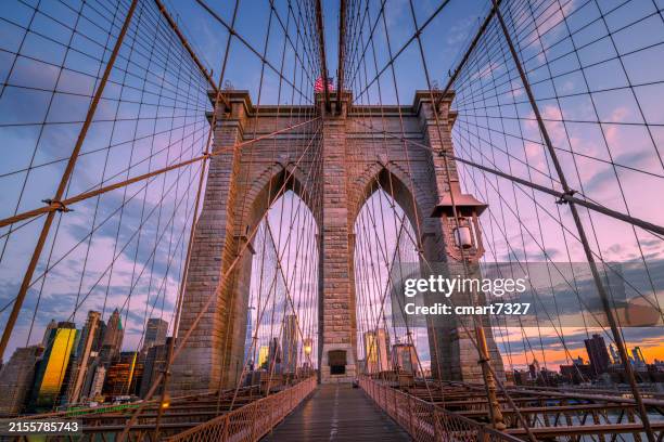 the brooklyn bridge - brooklyn bridge stock pictures, royalty-free photos & images