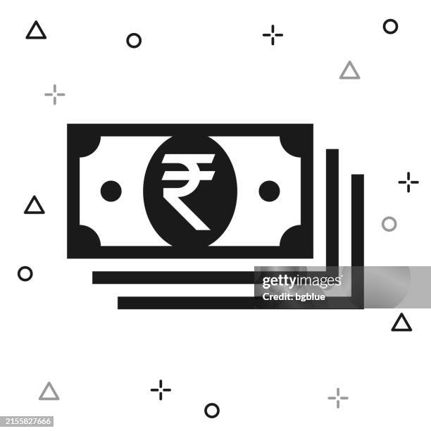 indian rupee banknotes. icon on white background - rupee notes stock illustrations