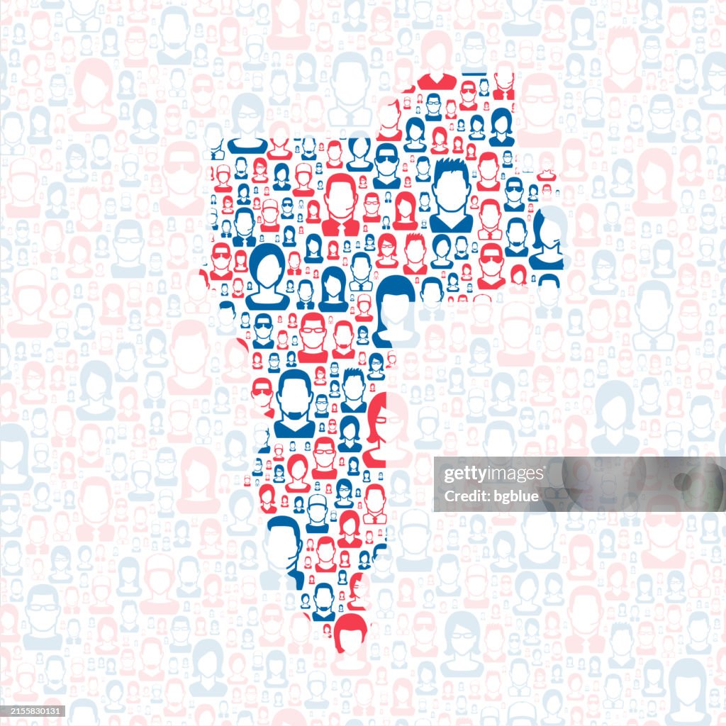 Nez Perce County, Idaho. Map with blue and red People