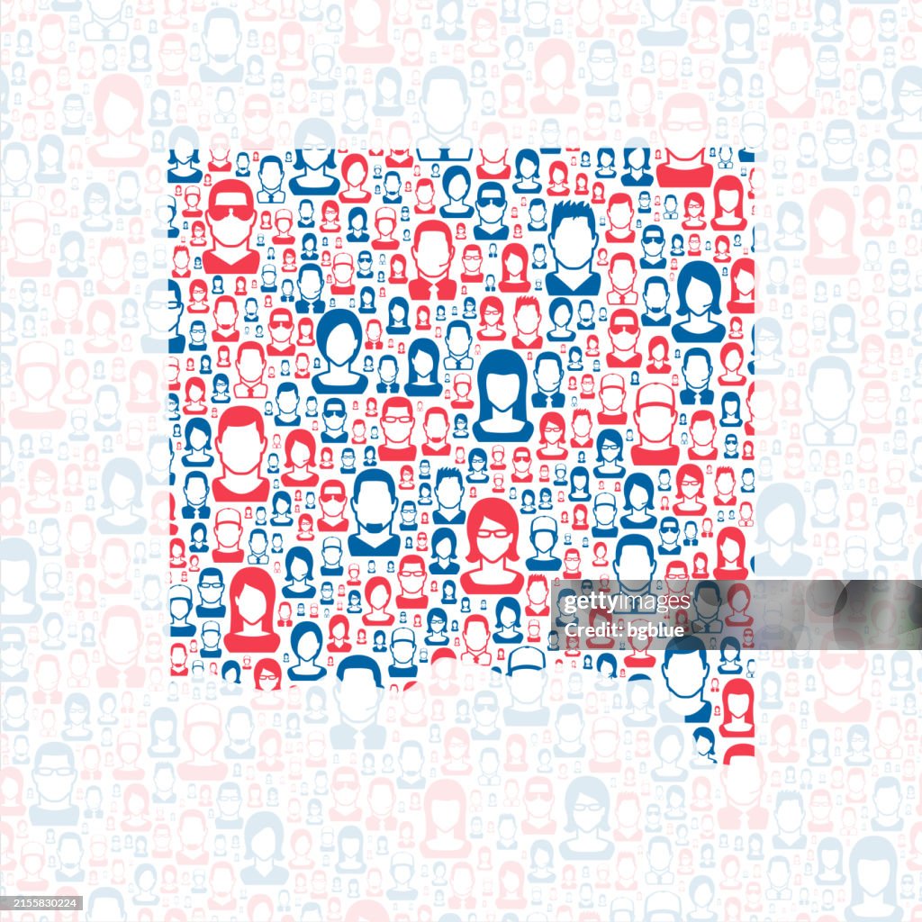Yankton County, South Dakota. Map with blue and red People