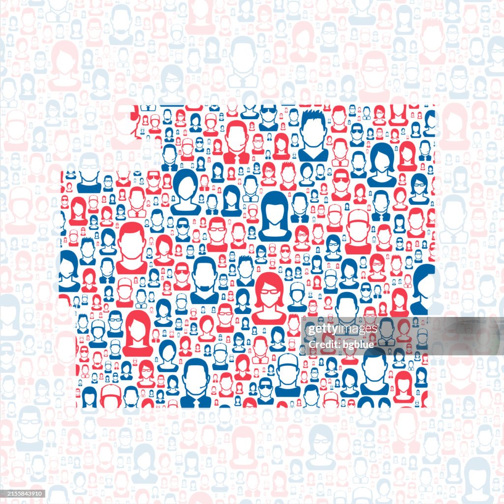 Torrance County, New Mexico. Map with blue and red People