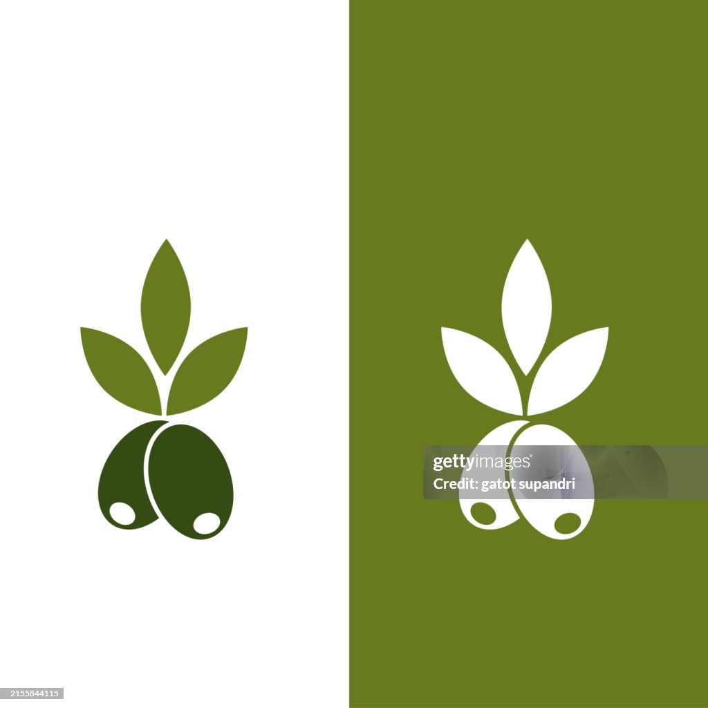 Olive oil icon logo design template flat style illustration