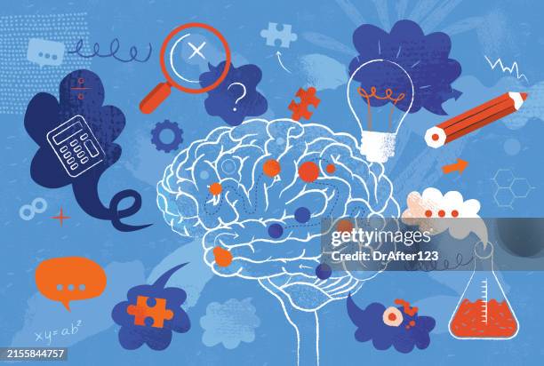 ilustrações de stock, clip art, desenhos animados e ícones de learning brain concept - ciência