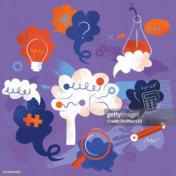 learning brain - educational subject stock illustrations