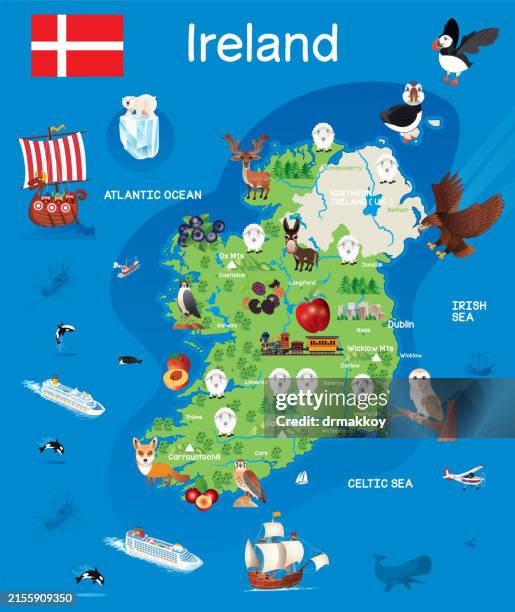 travel map of ireland - navan ireland stock illustrations