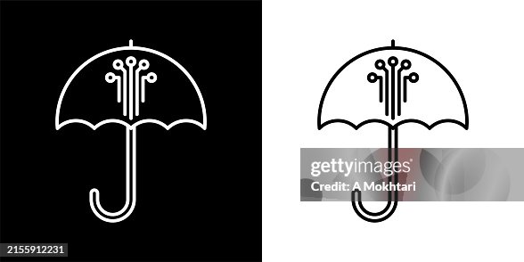 Technological protection icon, artificial intelligence... Technological protection icon, artificial intelligence...