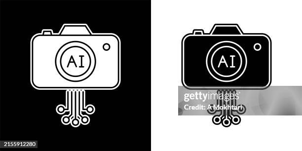 ilustrações, clipart, desenhos animados e ícones de criação de imagens de inteligência artificial, foto... - estúdio de desenho gráfico