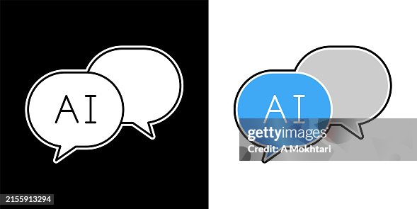 Speech bubble artificial intelligence icon. Speech bubble artificial intelligence icon.