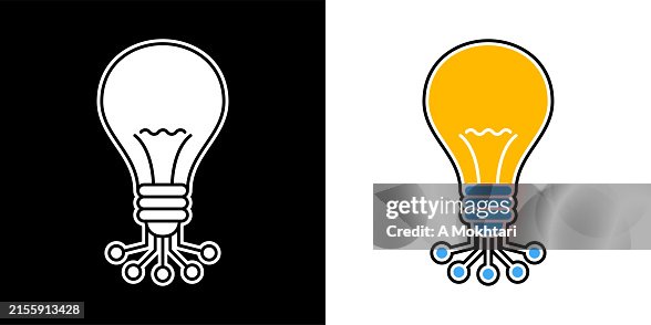 Artificial intelligence icon lamp, idea, start-up... Artificial intelligence icon lamp, idea, start-up...