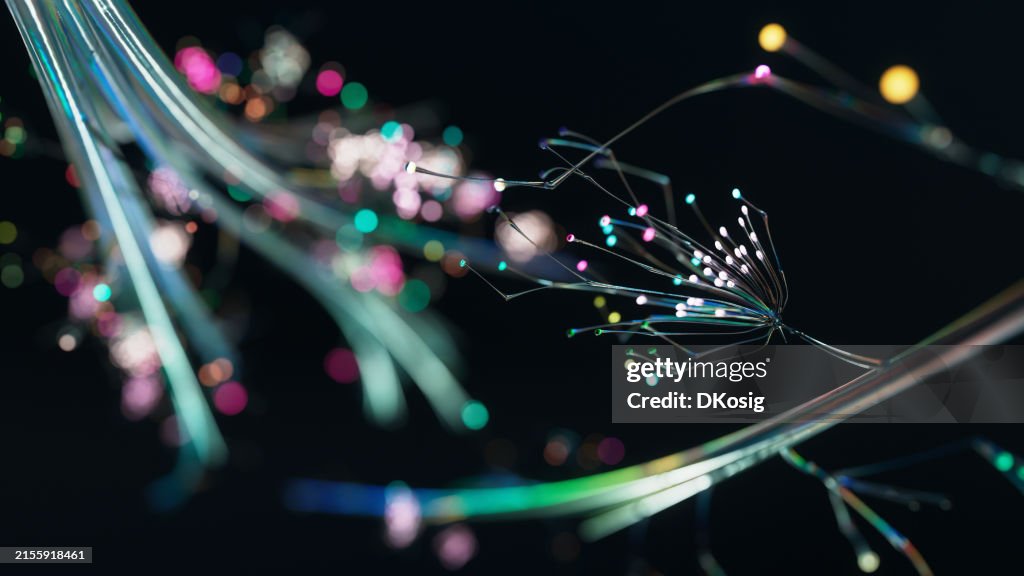 Endless Growth - Sustainable Data, Complex Technology, Abstract Plant - Artificial Intelligence, AI, Digital Network - Dark