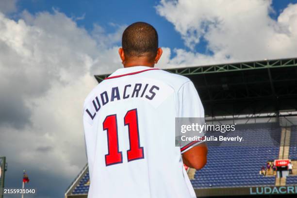 Rapper Ludacris performs during a post-game concert after the game between the Atlanta Braves and the Philadelphia Phillies at Turner Field on May...