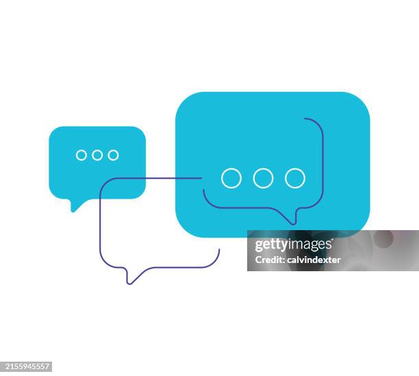 speech bubbles thought ballons thin line designs - gossip stock illustrations